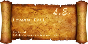 Lovassy Emil névjegykártya