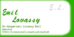 emil lovassy business card